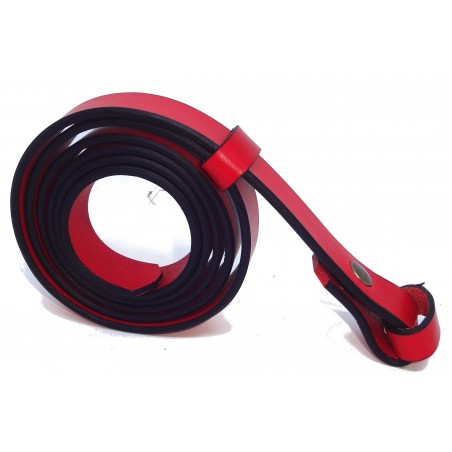 Sangle de ceinture rouge grainé souple 2,5 cm