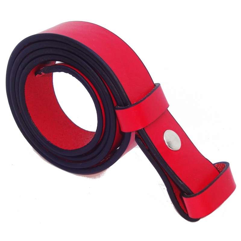 Sangle de ceinture Rouge grainé souple 3 cm