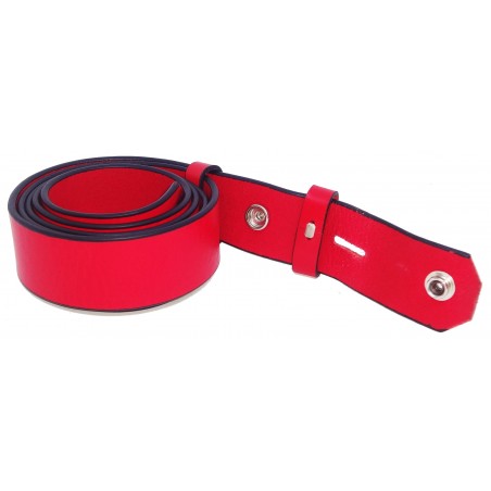 Sangle de ceinture Rouge grainé souple 4 cm
