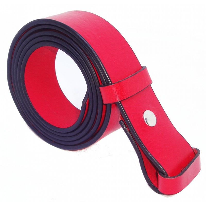 Sangle de ceinture Rouge grainé souple 4 cm