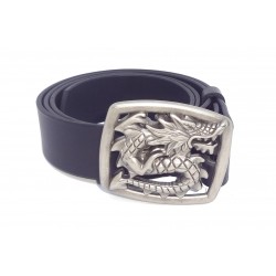 Ceinture en cuir noir classique 4 cm Boucle dragon...