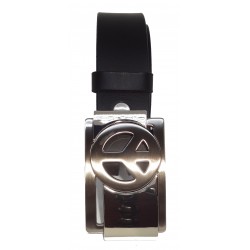 Ceinture noire classique 4 cm Boucle Peace And Love 26 2