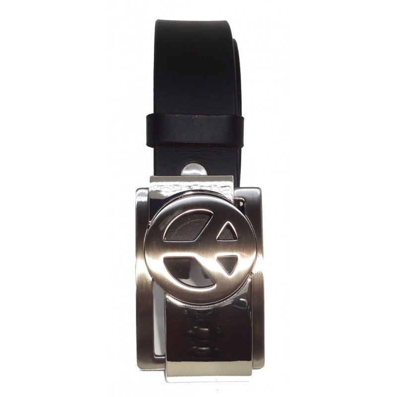 Ceinture noire classique 4 cm Boucle Peace And...