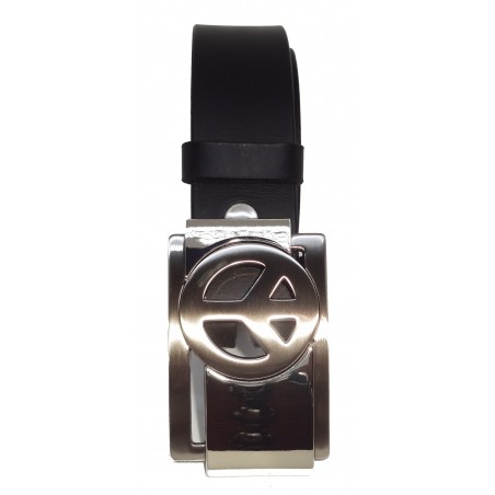 Ceinture noire classique 4 cm Boucle Peace And Love 26