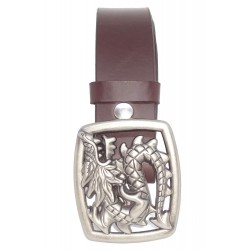 Ceinture Marron Foncé classique 4 cm Plaque dragon... 2