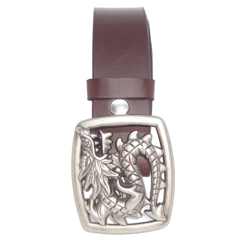 Ceinture Marron Foncé classique 4 cm Plaque...