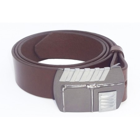 Ceinture Marron Foncé classique 4 cm Plaque Steampunk 22