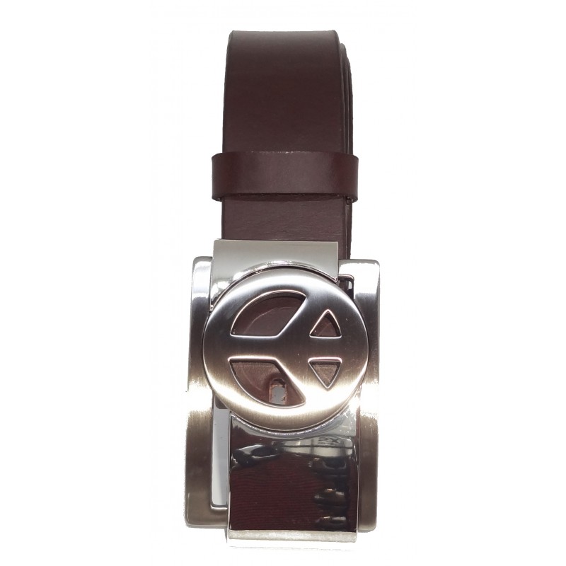 Ceinture Marron Foncé classique 4 cm Plaque...
