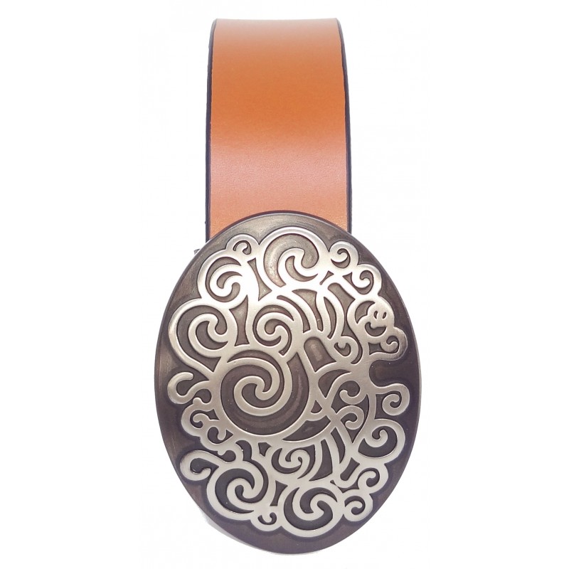 Ceinture Camel classique 4 cm Grande Plaque...