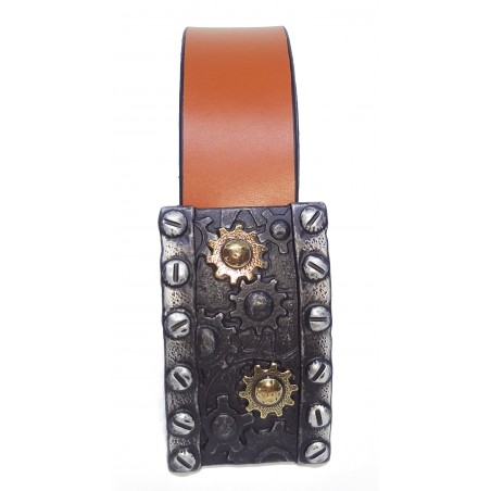 Ceinture Camel 4 cm Plaque Steampunk Engrenage 23