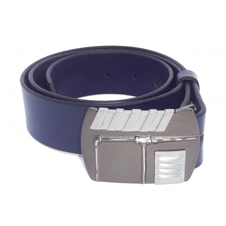 Ceinture Bleu Marine 4 cm Plaque Steampunk 22