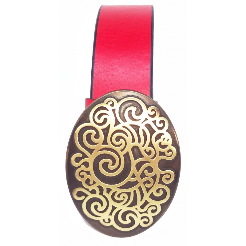 Ceinture Rouge grainé souple classique 4 cm...