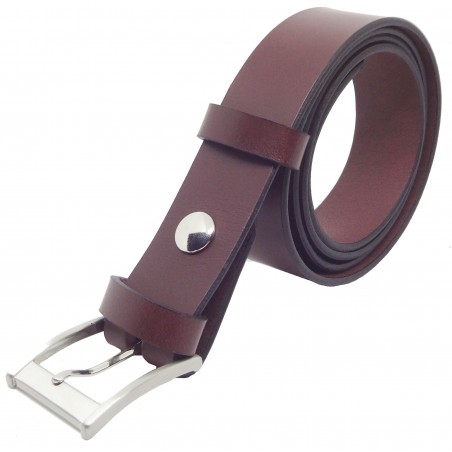 Ceinture Bordeaux classique 3,5 cm boucle 7