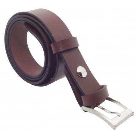 Ceinture Bordeaux classique 3,5 cm boucle 7