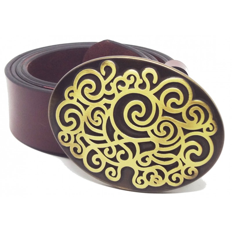 Ceinture Bordeaux classique 4 cm Grande Plaque...