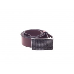 Ceinture en cuir Bordeaux classique 4 cm Plaque Strass... 2