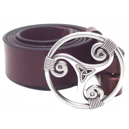 Ceinture Bordeaux 4 cm Plaque Triskel 29