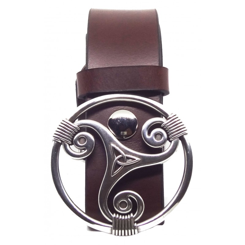 Ceinture Bordeaux 4 cm Plaque Triskel 29