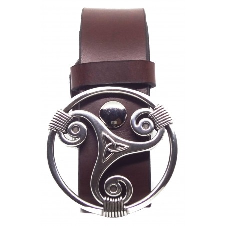 Ceinture Bordeaux 4 cm Plaque Triskel 29