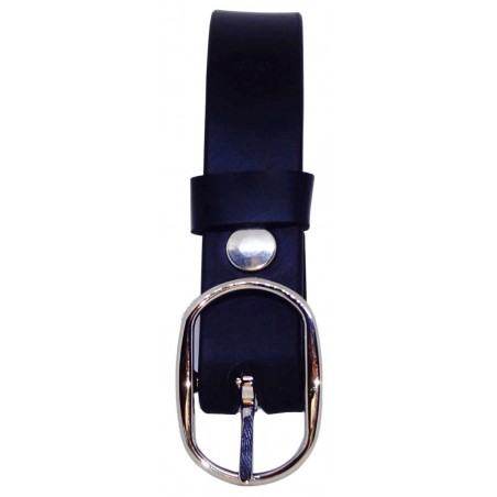 Ceinture noire classique 2,5 cm boucle 7