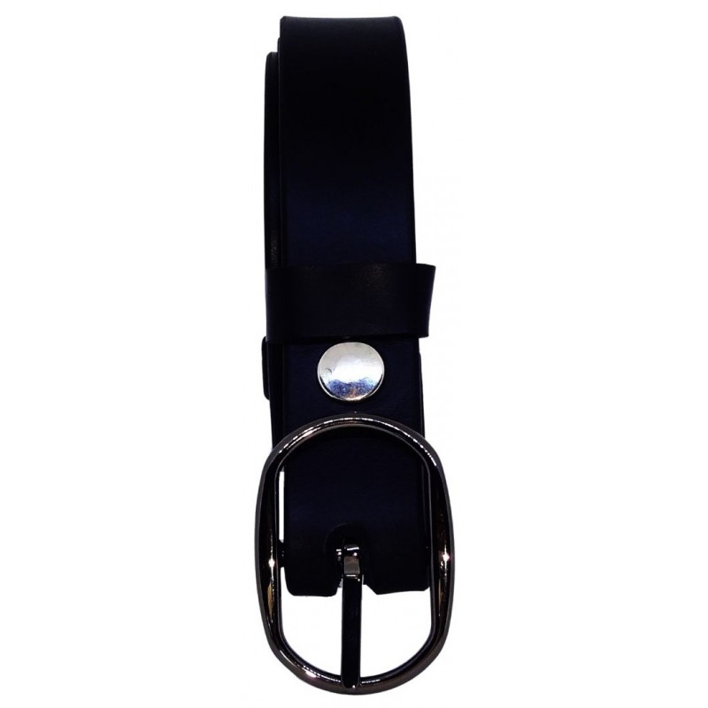 Ceinture noire classique 2,5 cm boucle 8