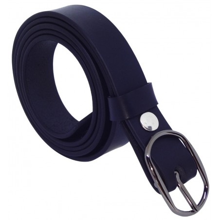 Ceinture noire classique 2,5 cm boucle 8
