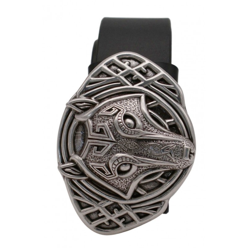 Ceinture Noire 4 cm Plaque Loup 37