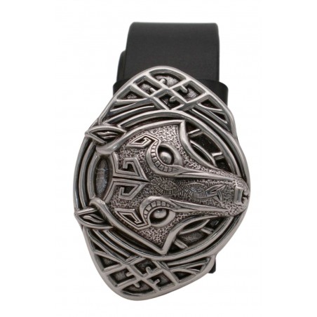 Ceinture Noire 4 cm Plaque Loup 37