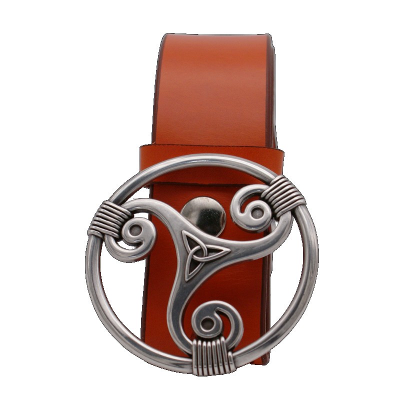 Ceinture Orange 4 cm Plaque Triskel 29