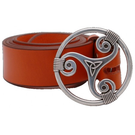 Ceinture Orange 4 cm Plaque Triskel 29