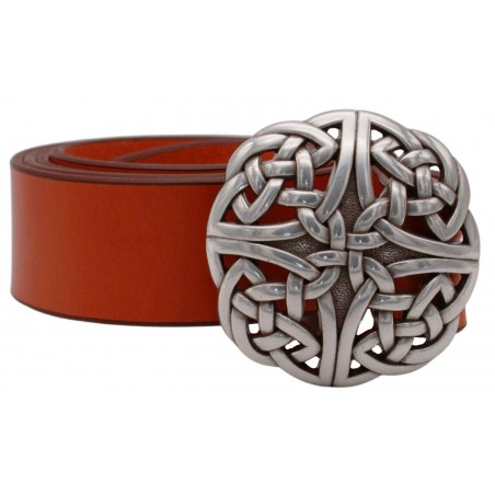 Ceinture Orange 4 cm Plaque Entrelacs Celtique 31