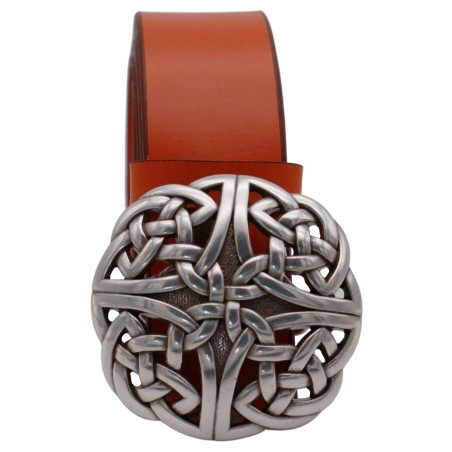 Ceinture Orange 4 cm Plaque Entrelacs Celtique 31