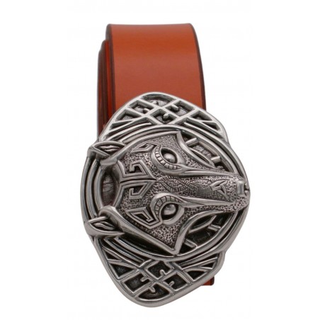 Ceinture Orange 4 cm Plaque Loup 37