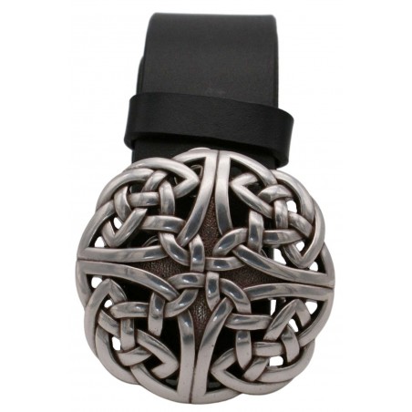 Ceinture Noire 4 cm Plaque Entrelacs celtique 31