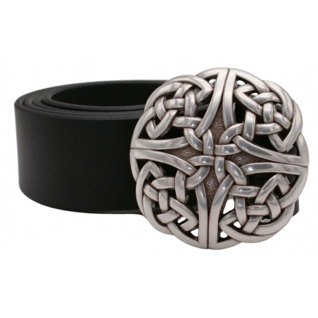 Ceinture Noire 4 cm Plaque Entrelacs celtique 31