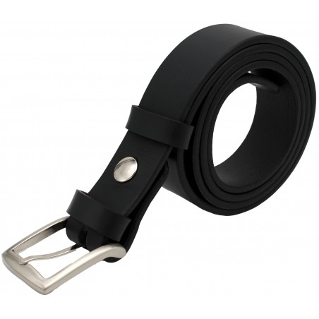 Ceinture noire classique 3,5 cm boucle 4