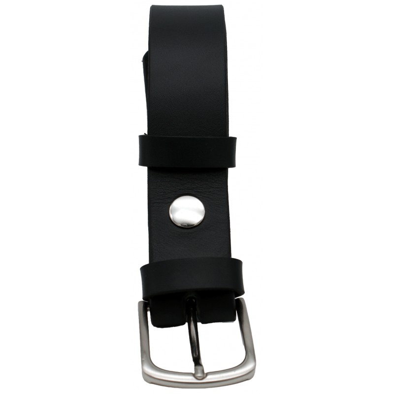 Ceinture Noir classique 3,5 cm boucle 8