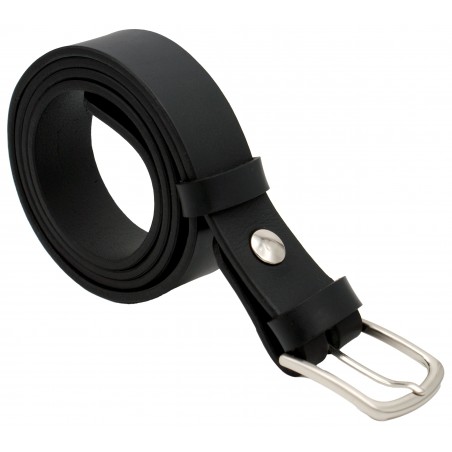 Ceinture Noir classique 3,5 cm boucle 8