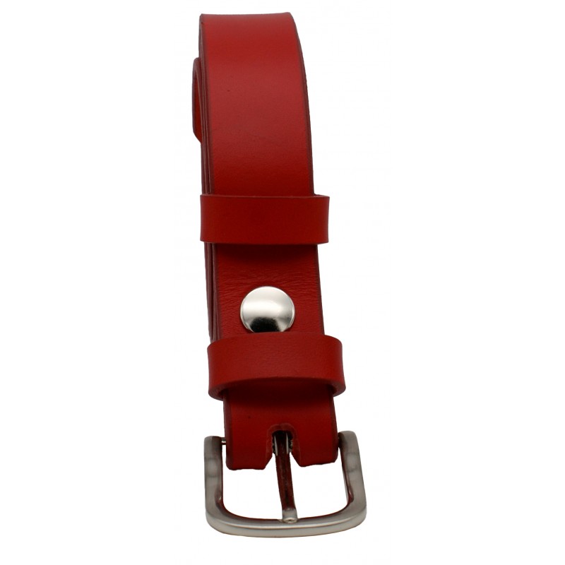 Ceinture en cuir Rouge 3 cm boucle 5