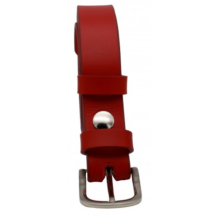 Ceinture en cuir Rouge 3 cm boucle 5
