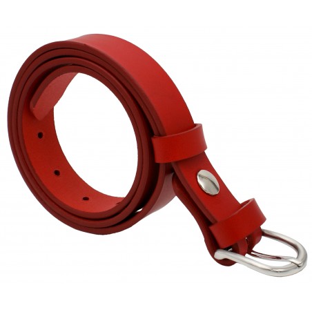Ceinture en cuir Rouge 3 cm boucle 6