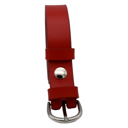 Ceinture en cuir Rouge 3 cm boucle 6
