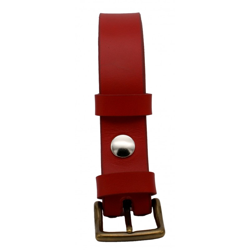 Ceinture en cuir Rouge 3 cm boucle 9