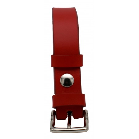 Ceinture en cuir Rouge 3 cm boucle 10