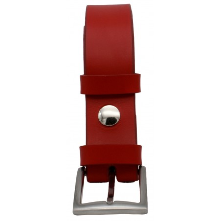 Ceinture en cuir Rouge 3,5 cm boucle 4