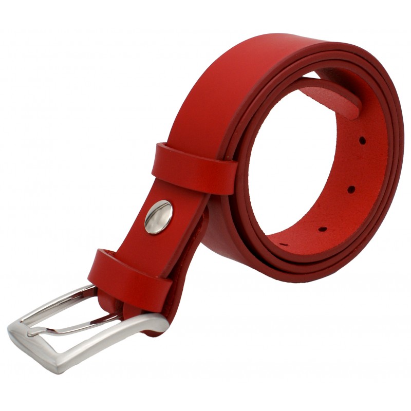 Ceinture en cuir Rouge 3,5 cm boucle 4