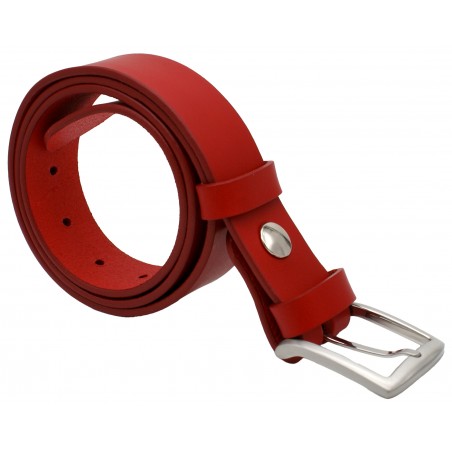 Ceinture en cuir Rouge 3,5 cm boucle 4