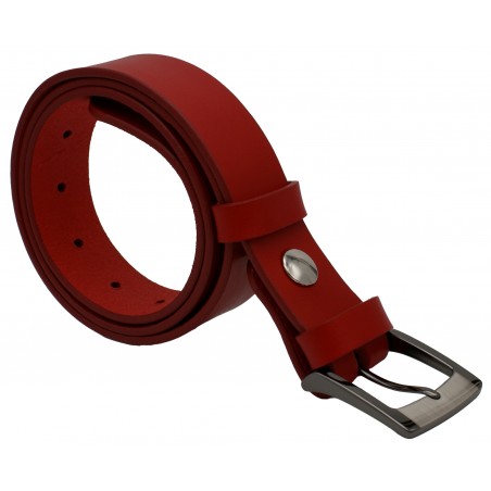 Ceinture en cuir Rouge 3,5 cm boucle 5