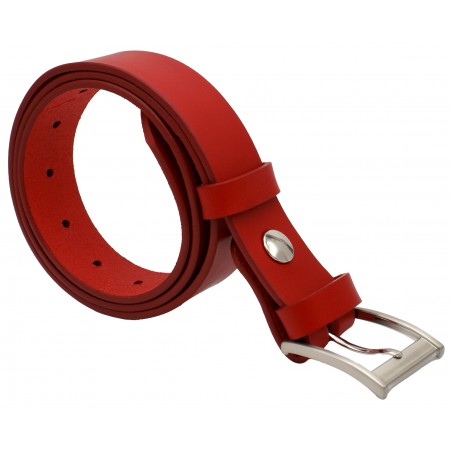 Ceinture en cuir Rouge 3,5 cm boucle 7