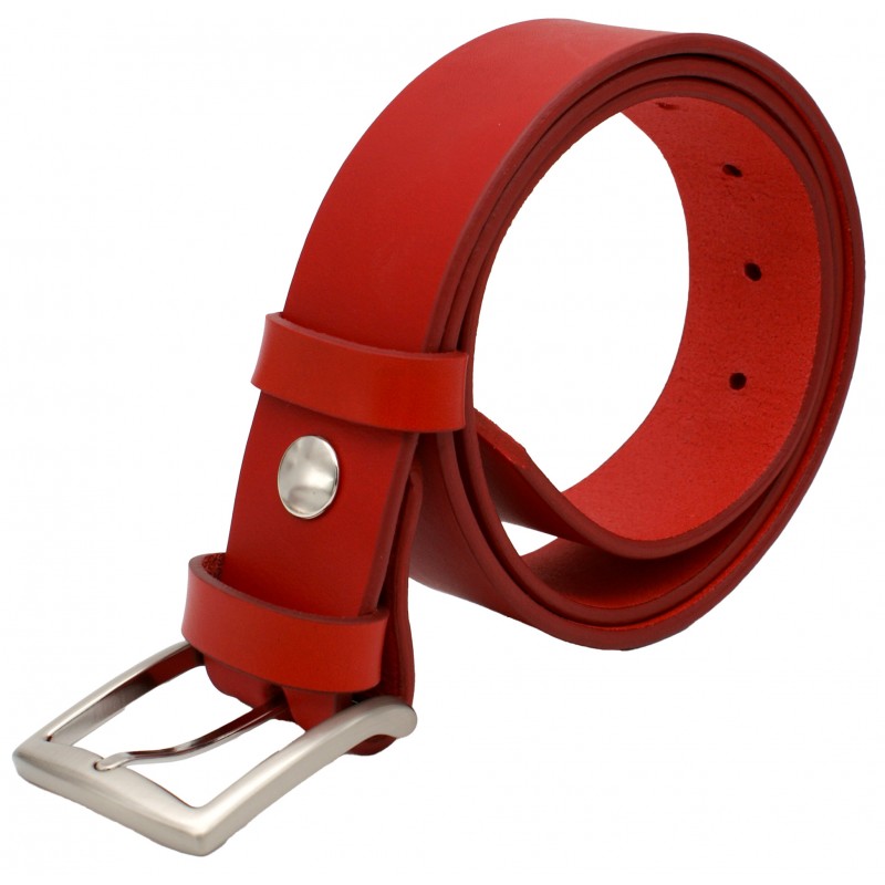 Ceinture en cuir Rouge 4 cm boucle 13